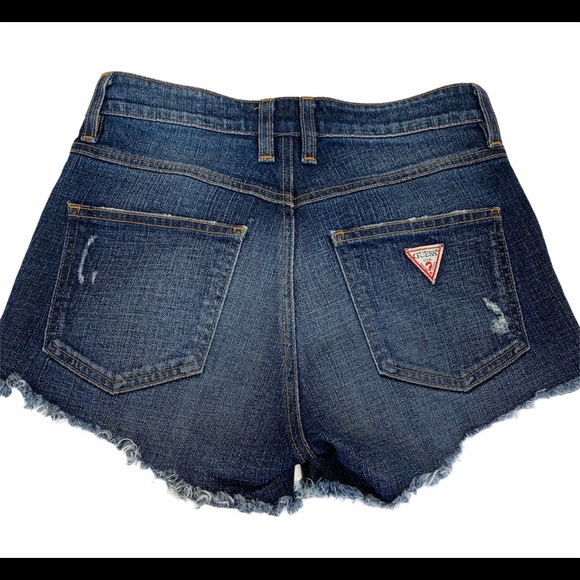 Guess high rise button fly denim Jean shorts Sz 27 - Picture 3 of 9